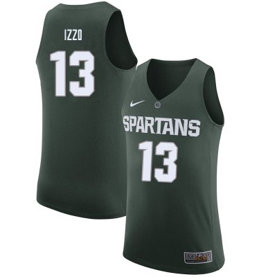 Men Steven Izzo Michigan State Spartans #13 Nike NCAA 2020 Green Authentic College Stitched Basketball Jersey BM50W14JS